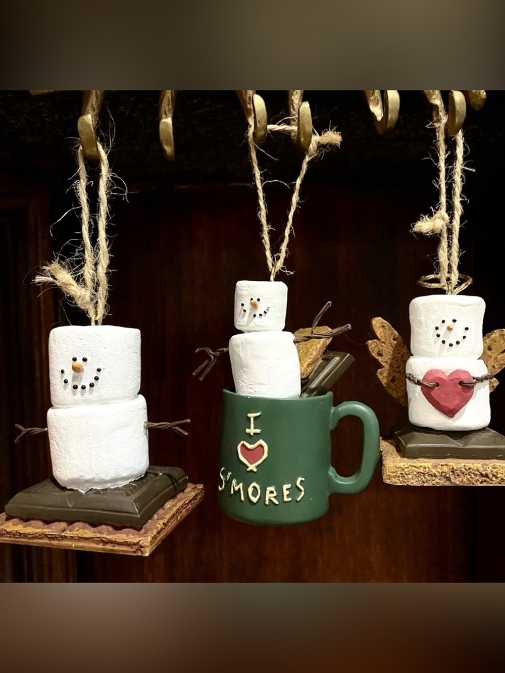 The Original S’mores Midwest Marshmallow Set of 3 Holiday Christmas Ornaments